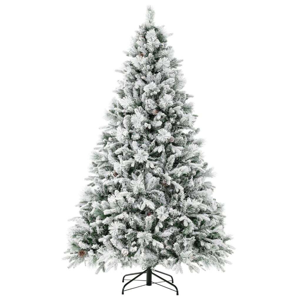 Albero di natale artificiale con rametti di PE PVC luci LED 8 modalit¨¤ di illuminazione, Albero decorativo da 210cm-Alberi di Natale
