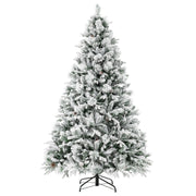 Albero di natale artificiale con rametti di PE PVC luci LED 8 modalit¨¤ di illuminazione, Albero decorativo da 210cm-Alberi di Natale
