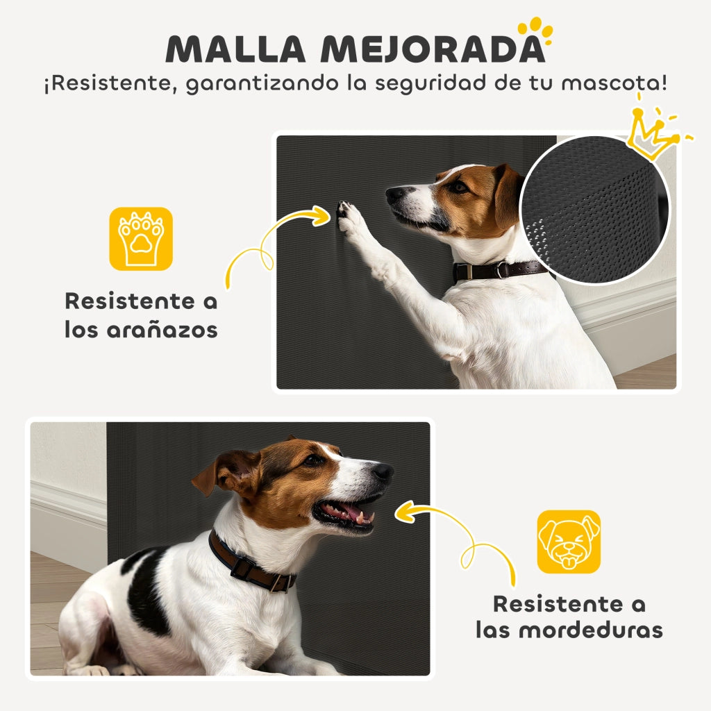 Barriera per Cani Retrattile con Chiusura a Interruttore per Porte Scale ¨C Zephmum ¨C 142x10x87 cm Nero