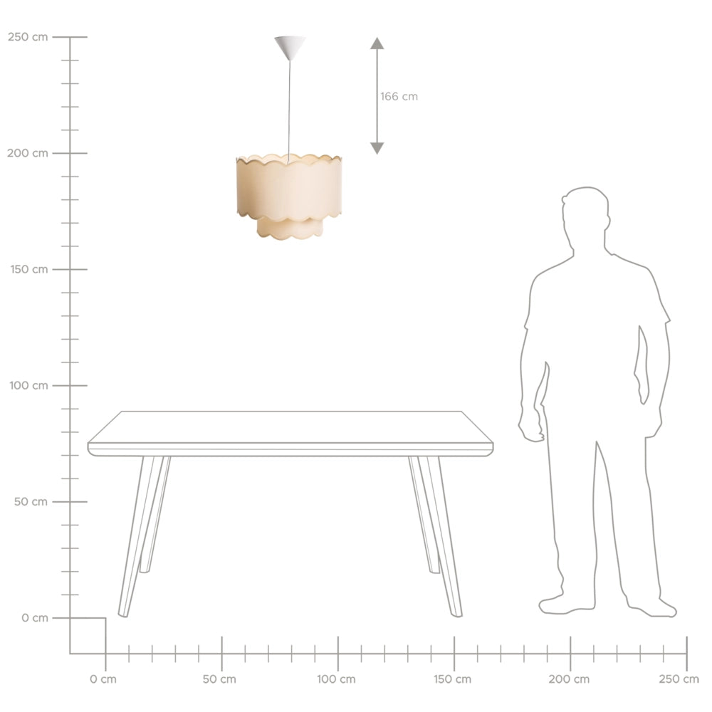 Lampadario in metallo con doppia base e paralume a tamburo in tessuto stile moderno luce d'atmosfera bianco e beige