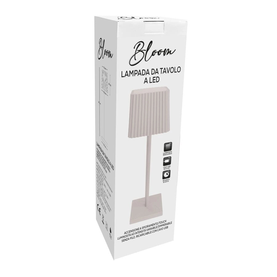 LAMPADA DA TAVOLO A LED BIANCO SENZA FILO DIMMER LUCE CALDA TOUCH RICARICA USB