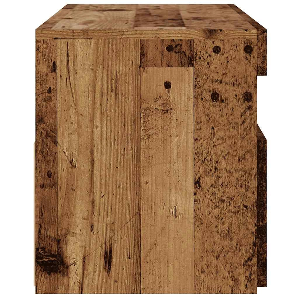 Mobile TV multimediale scaffale TV credenza mobile TV sala da pranzo soggiorno camera da letto con luci LED legno invecchiato legno ingegnerizzato marrone 02_0026837