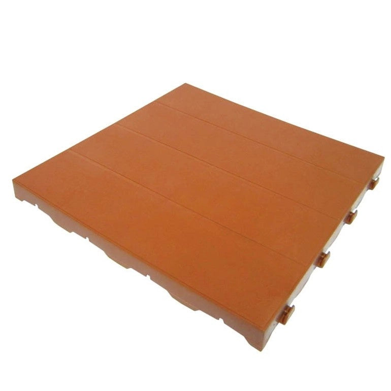 Confezione da 6 Piastrelle in Plastica da Esterno e Giardino 40 x 40 cm Piena Colore Terracotta