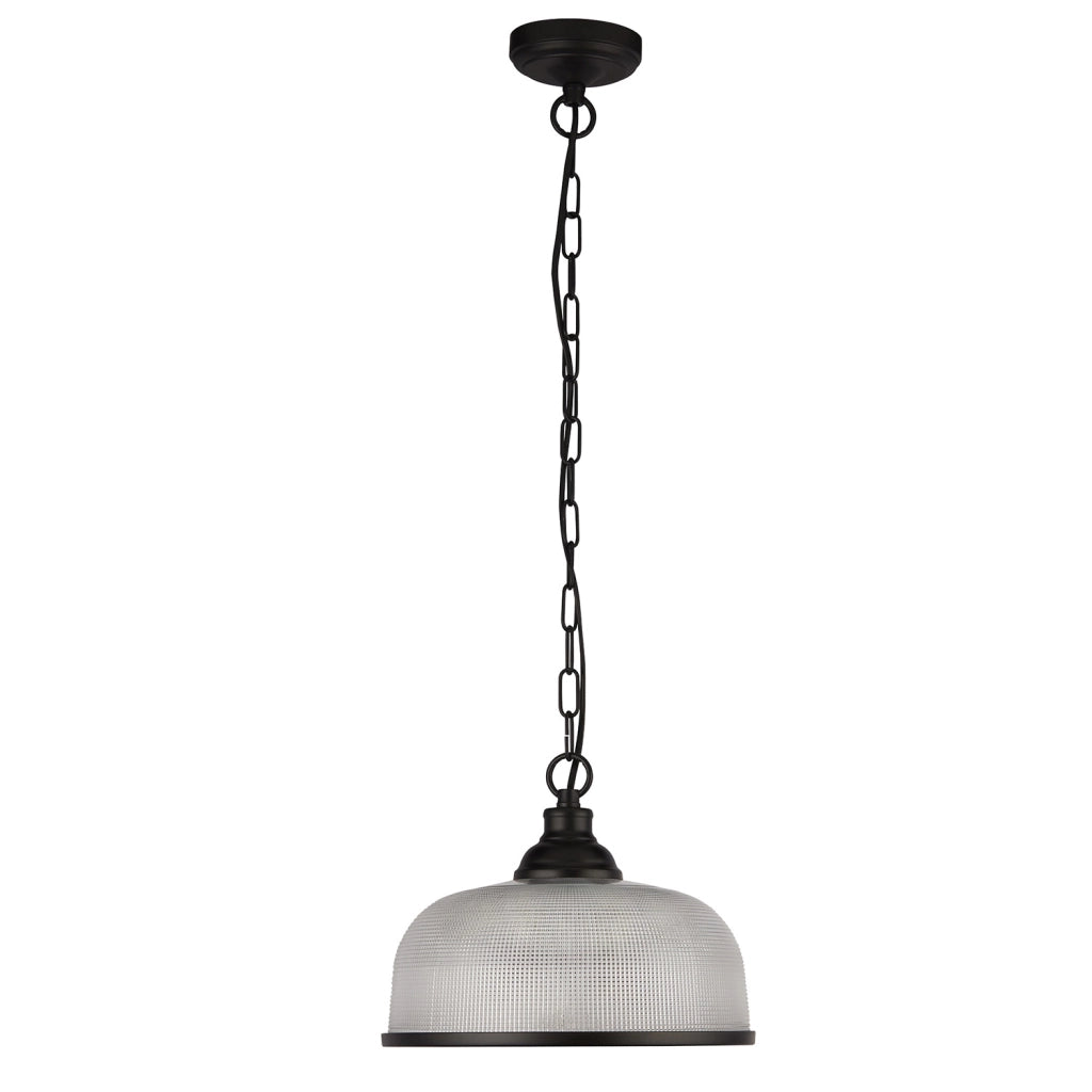 Sospensione Contemporanea Highworth Acciaio Nero Vetro Trasparente 1 Luce E27