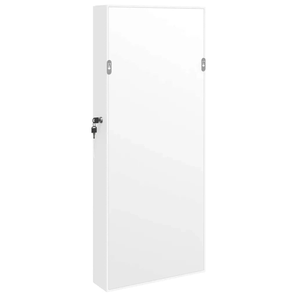 Armadio Portagioie con Specchio a Muro Bianco 37,5x10x90 cm 353223