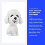 Decorazione per auto - Cagnolino da bilanciere - Decorazione per ufficio - Vernice - Bianco - 8,5 x 6,4 x 5 cm - Accessorio per cani