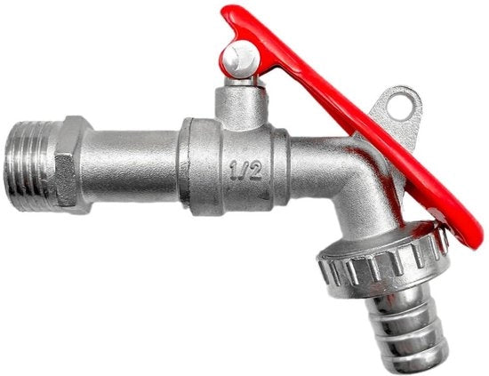 Valvola esterna a chiusura automatica - 1/2" - Fusto in acciaio - Blocco antifurto - Meccanismo di serraggio a rilascio lento