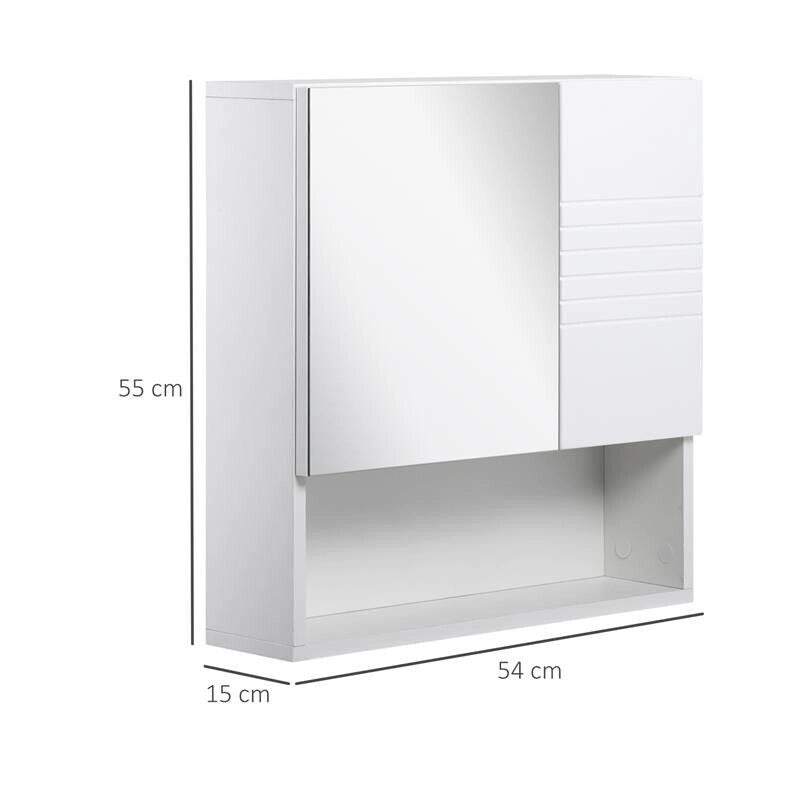 ARMADIETTO SPECCHIERA CON FISSAGGIO A MURO 54X15X55 CM BIANCO
