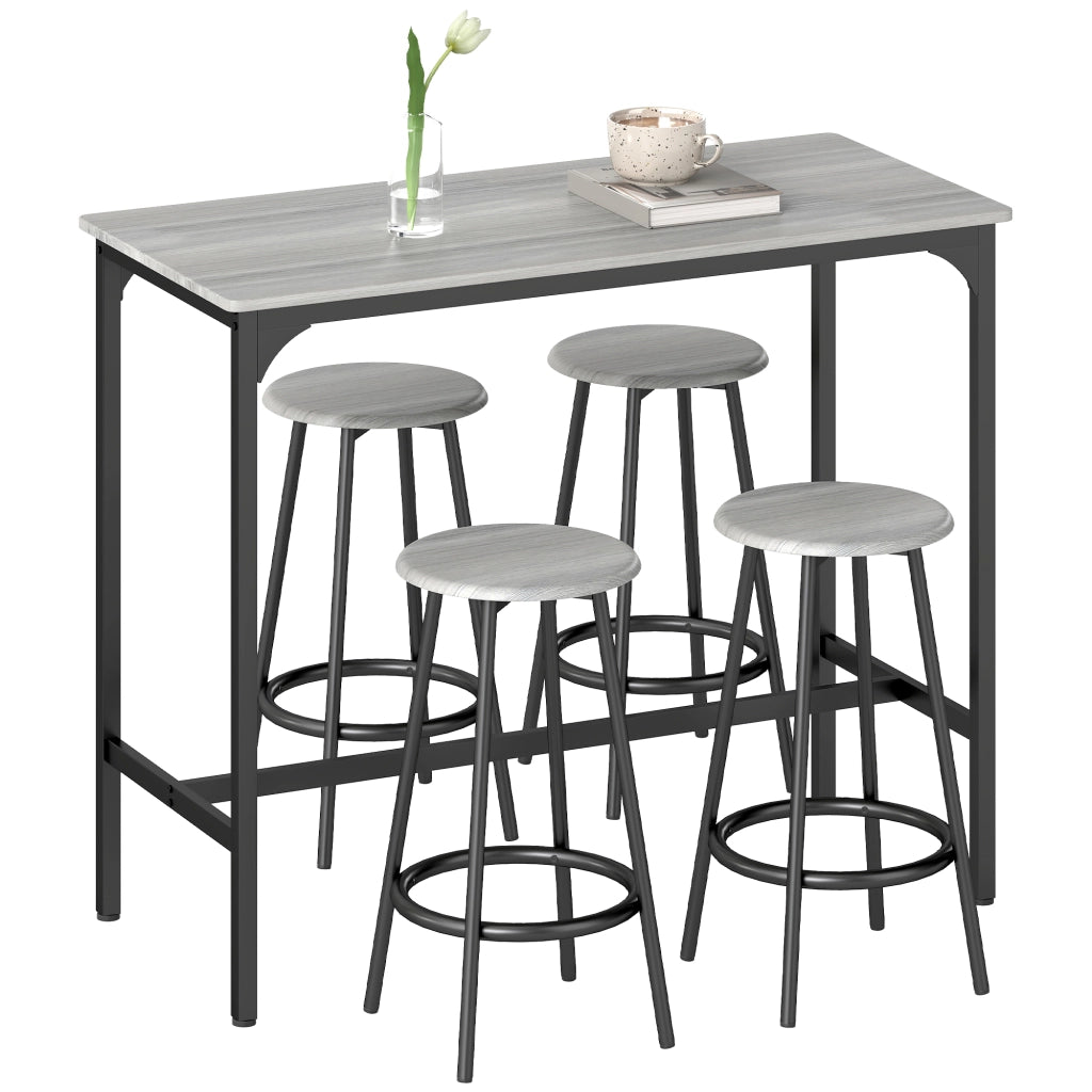 Tavolo da pranzo allungabile set con sedie ¨C zephmum ¨C legno effetto cemento grigio 90x200