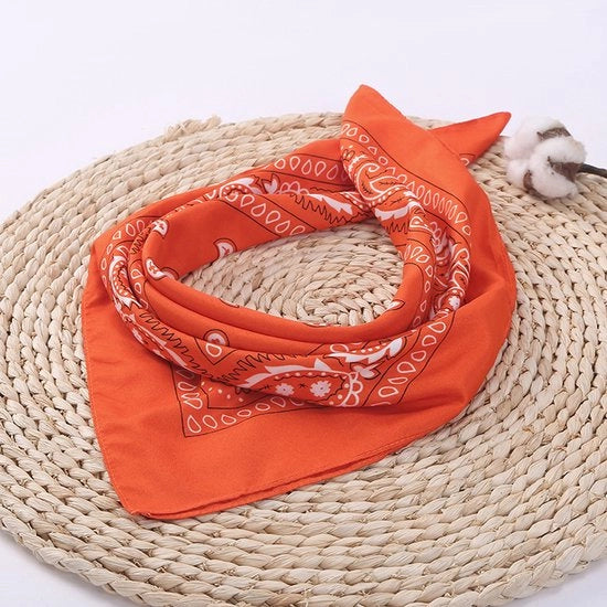 Set di 5 sciarpe quadrati in poliestere e cotone, sciarpa per bicicletta all'aperto, adatta per donne, uomini e bambini, 55*55CM, colore arancione - 55CM*55CM