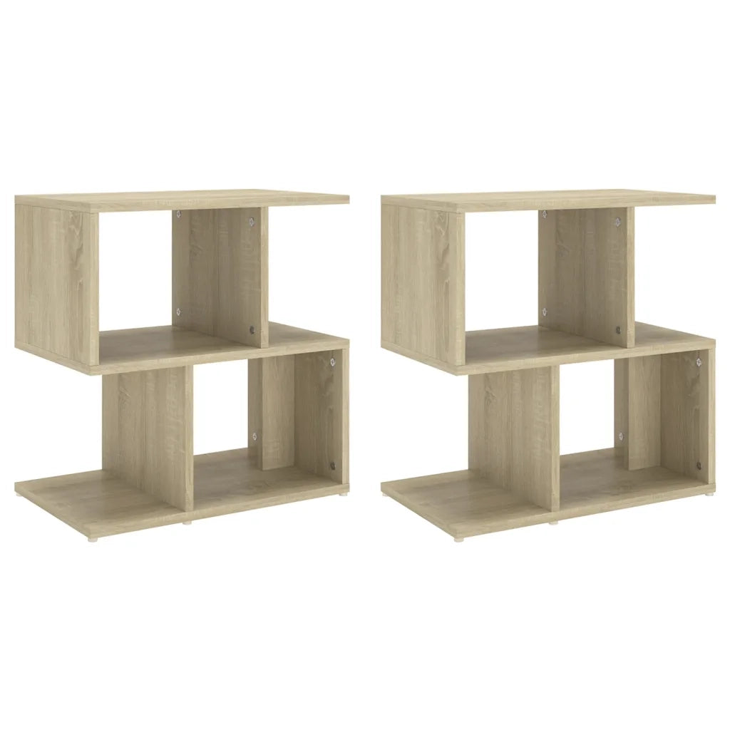 Set di 2 Comodini | Armadio da Notte | Mobiletto da notte Rovere Sonoma 50x30x51,5 cm in Legno Multistrato