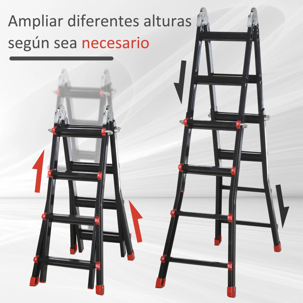 Scala Telescopica Alluminio Pieghevole ¨C Zephmum ¨C 4 m 8 Gradini 150 kg