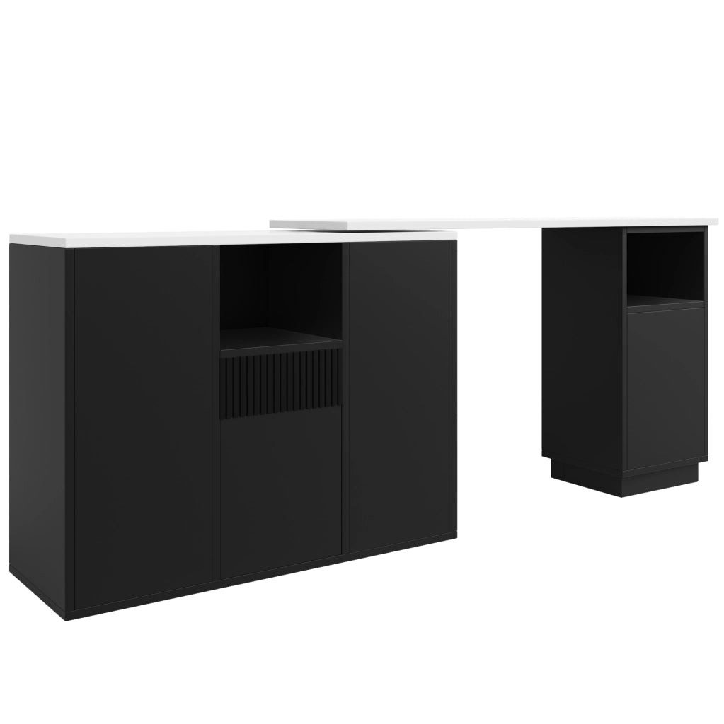 Banco bar girevole 210x30x100.9 cm con design rotante; MDF; nero