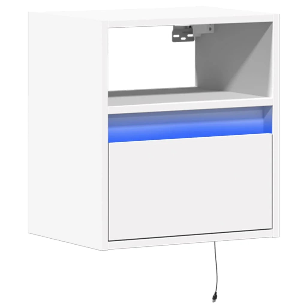 Mobile TV multimediale scaffale TV credenza mobile TV parete attrezzata per sala da pranzo soggiorno camera da letto con luci LED 41 x 31 x 45 cm bianco 02_0027890