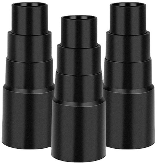 Adattori per aspirapolvere, 3 pezzi, per aspirapolvere, con 4 strati, per diametri da 25 mm a 42 mm, nero