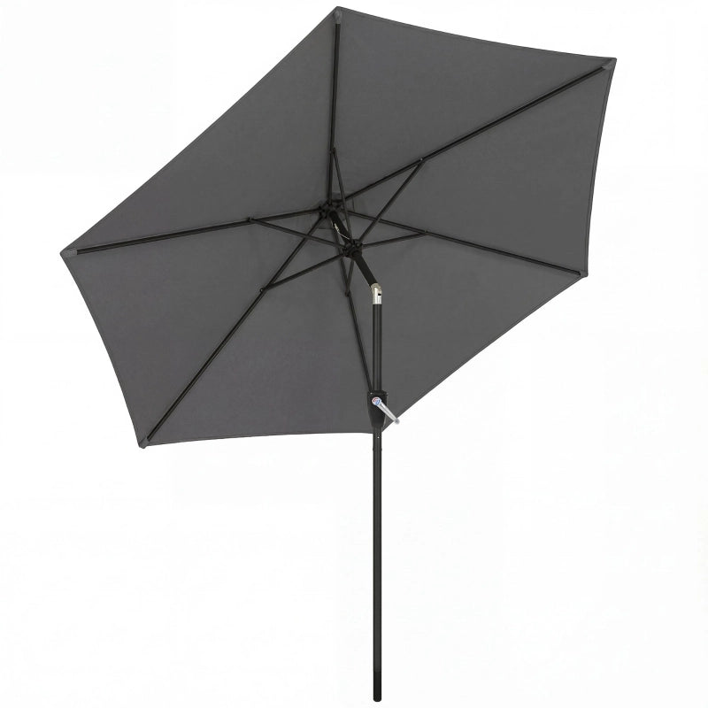 Parasole pieghevole 270 cm per balcone e giardino con manovella protezione UV 50+ colore grigio scuro