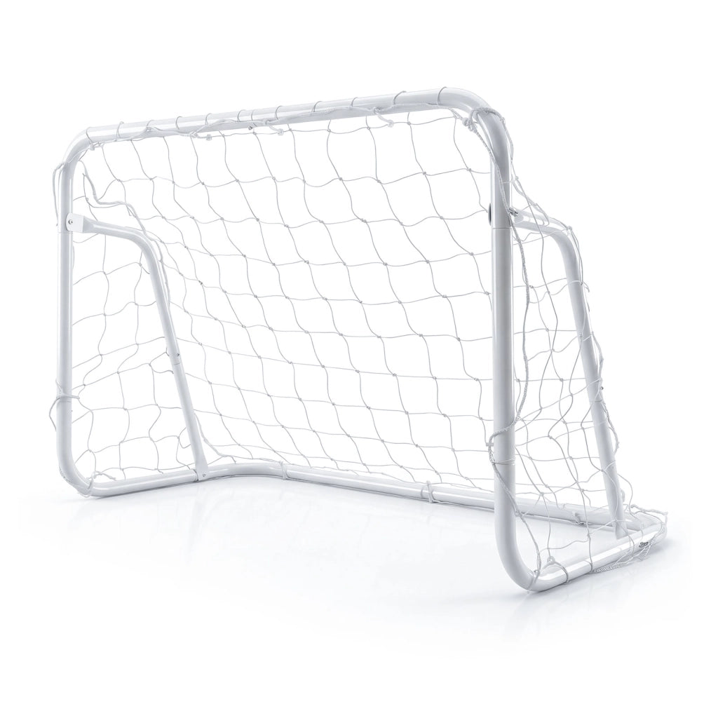 Porta da calcio per bambini in metallo con rete e picchetti per cortile e giardino, Attrezzatura portatile per allenamento di tiro facile da montare