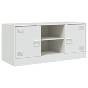 Mobile TV multimediale mensola TV credenza TV sala da pranzo soggiorno camera da letto 99 x 39 x 44 cm acciaio bianco 02_0026366