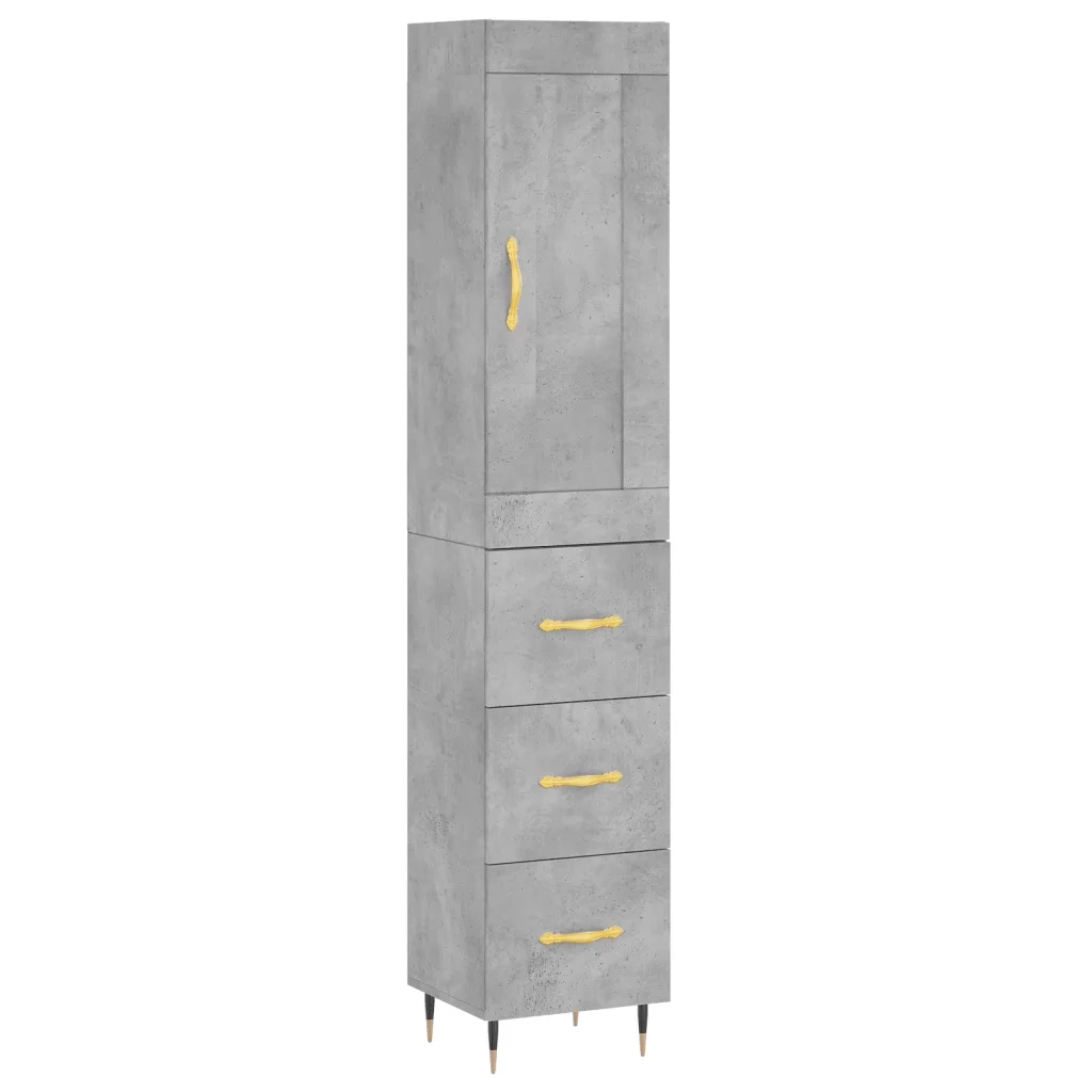 Credenza Grigio Cemento 34,5x34x180 cm in Legno Multistrato 3200181