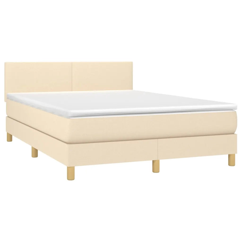 Giroletto a Molle con Materasso Crema 140x200 cm in Tessuto 3140462