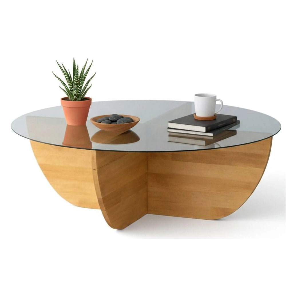 Jolanda, Tavolino da Salotto Portariviste, 90x90x30h cm Marrone Rovere