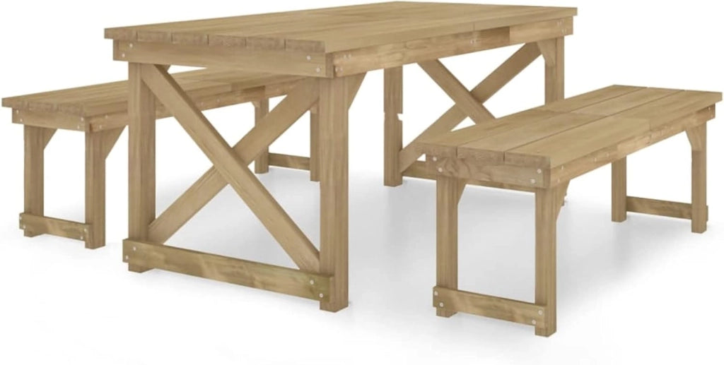 Set da pranzo da giardino 3 pezzi, set da tavolo e sedie da giardino, tavolo e sedie terrazza, mobili da giardino esterni, set di mobili da giardino, legno massello di pino impregnato