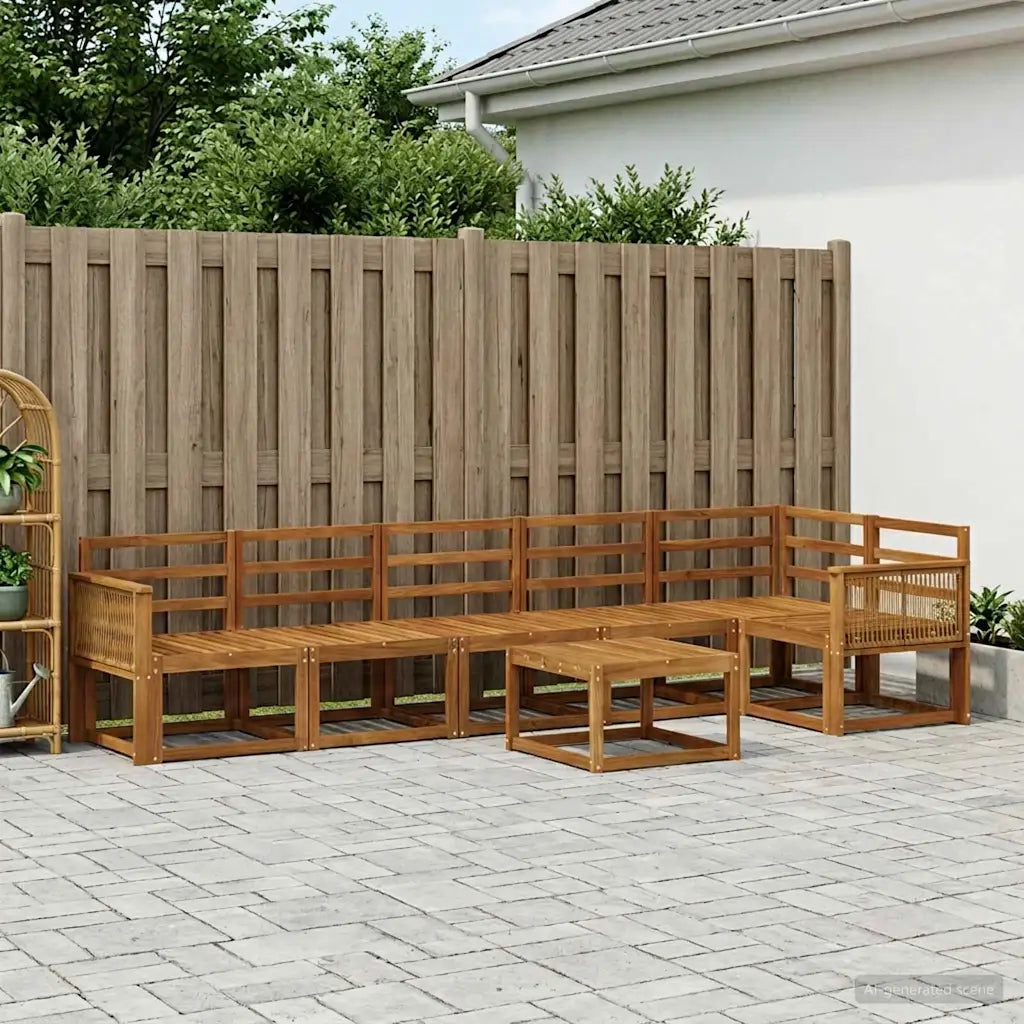 Set di divani da esterno 7 pcs Naturale 3385275