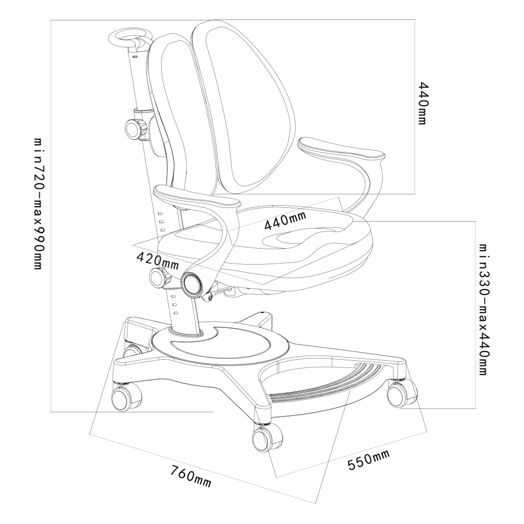 Sedia Girevole Partille per Bambini - Rosa [en.casa]