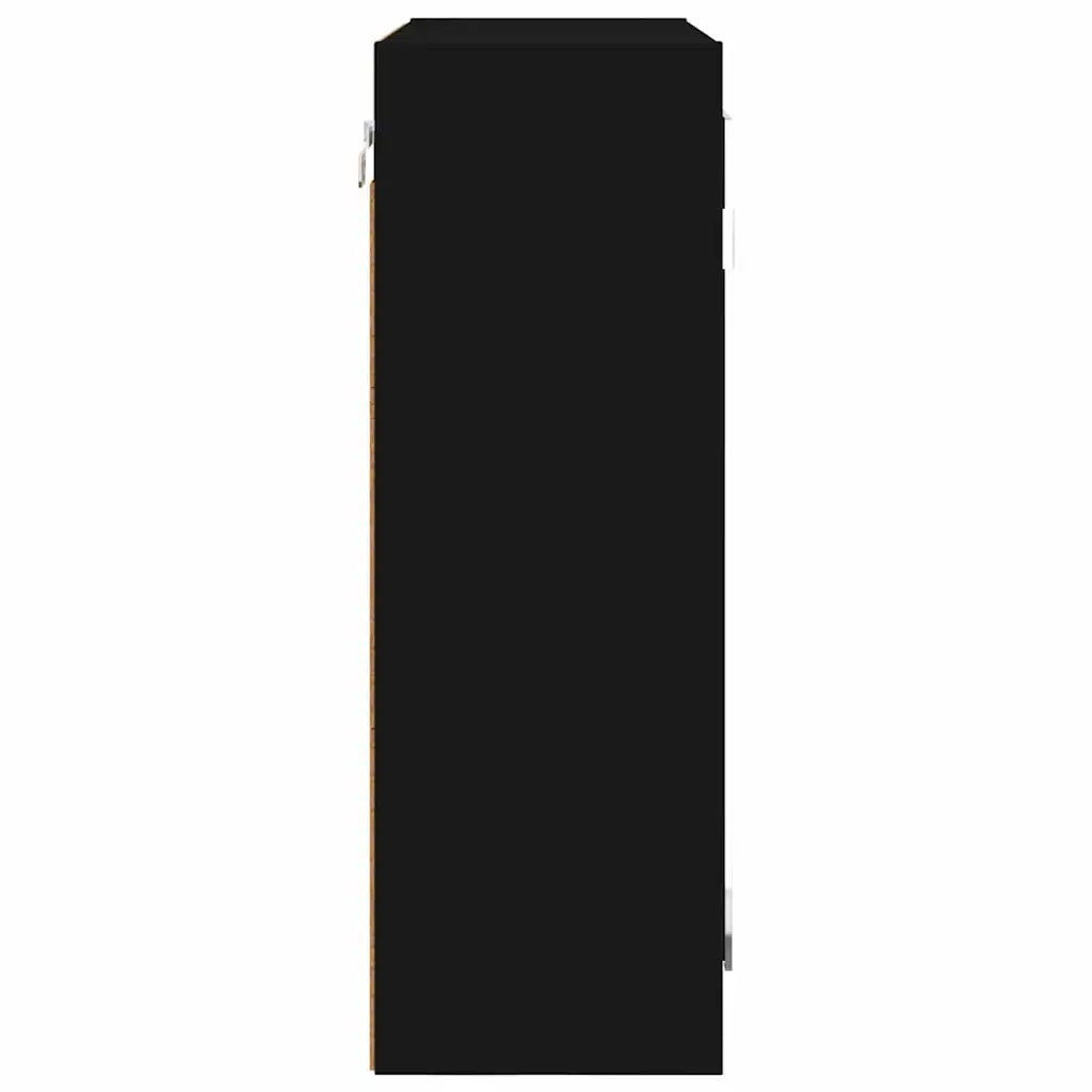 Mobiletto per specchio da bagno con porta Nero 60 x 20 x 60 cm