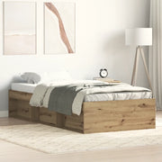 vidaXL Giroletto senza Materasso Rovere Artigianale 90x200cm