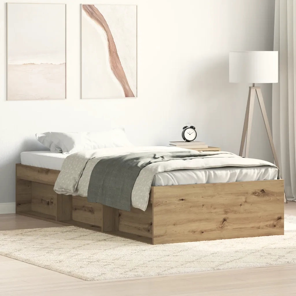 vidaXL Giroletto senza Materasso Rovere Artigianale 90x200cm