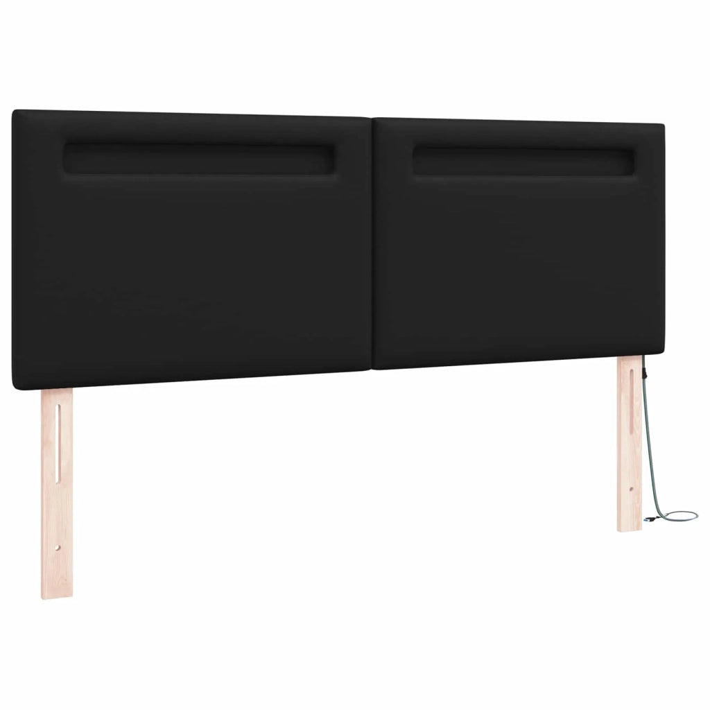 Testiera LED Nero 160 cm Pelle Sintetica 42007305