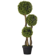 Pianta artificiale, 90 cm, pianta artificiale, bosso in vaso, albero artificiale con protezione UV, pianta da interno per soggiorno, verde chiaro