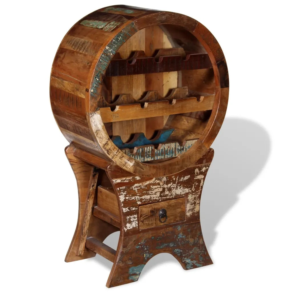 Portavini da 10 Bottiglie in Legno Massello di Recupero 243973