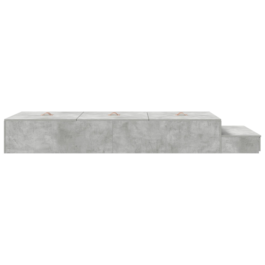 Struttura Letto con Contenitore Grigio cemento 90x200 cm