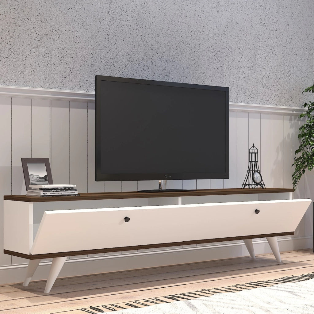 Olmedo, Mobile Porta tv 2 Ante, 160x25x35h cm Bianco