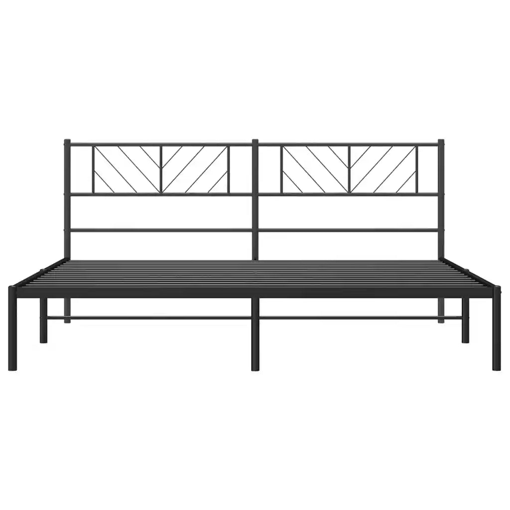 Giroletto con Testiera in Metallo Nero 193x203 cm