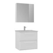Set mobile lavabo con specchio (2 pezzi) "Nuvola 65 v2" - 65 x 50 x 62 cm - Bianco