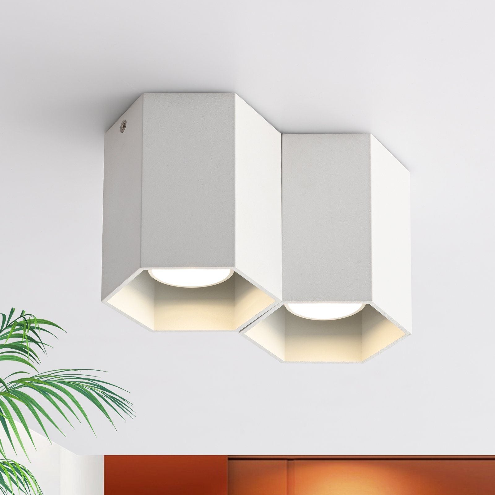 ZMH Faretto da soffitto bianchi 2 luci GU10 da superficie illuminazione moderna