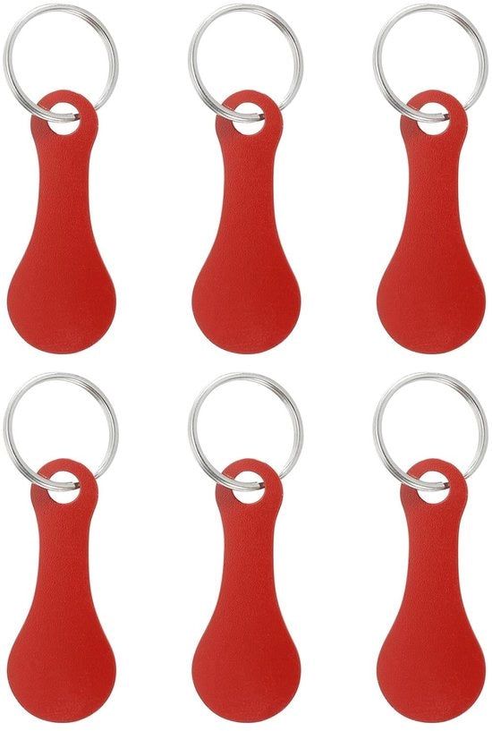 Token di Cassetta per 6 Pezzi - Token in Acciaio Inossidabile - Totale Lunghezza 73 mm - Token per Cassetta del Carrello