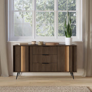 Madia Hahasasi, Credenza 3 Cassetti, 154x40x87h cm Marrone Noce