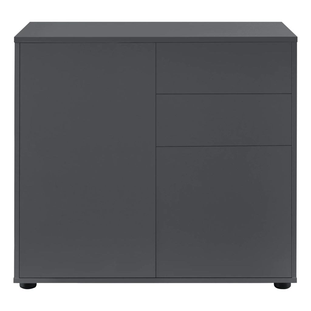 Cassettiera con 2 cassetti e 2 ante 74 x 79 x 36 cm grigio scuro opaco 03_0006819