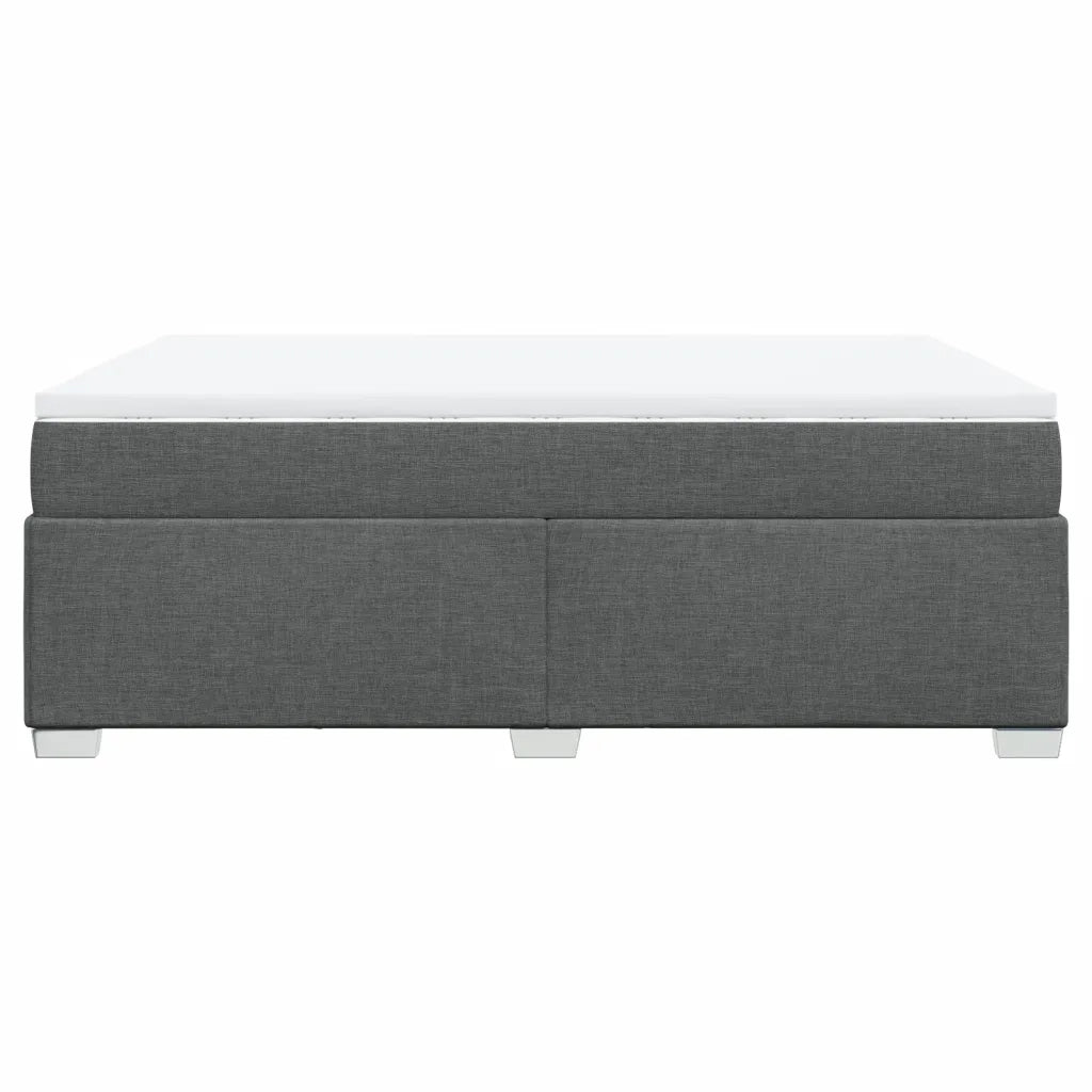 Giroletto a Molle con Materasso Grigio Scuro 160x200 cm Tessuto