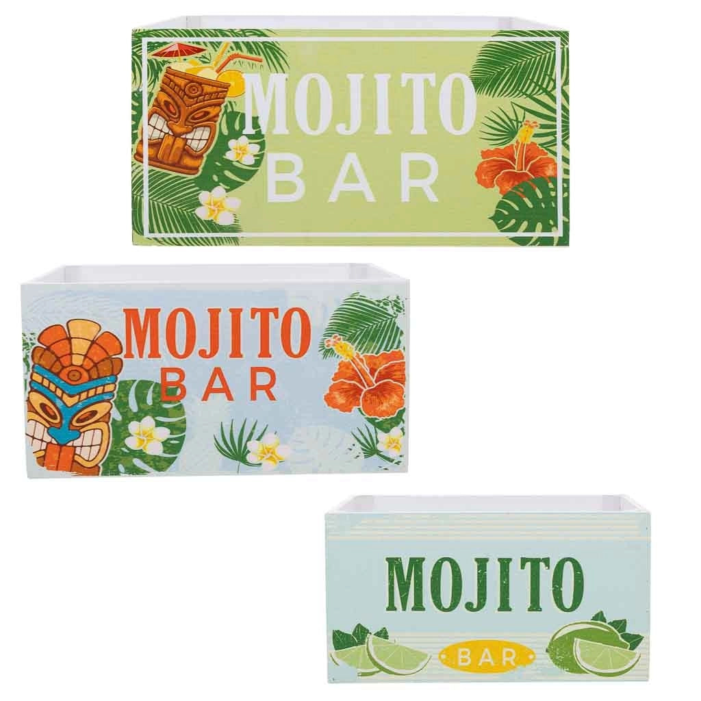 Cassettiera in legno stampata set 3 pz 36x26x18h-31x21x16h-26x16x14h cm