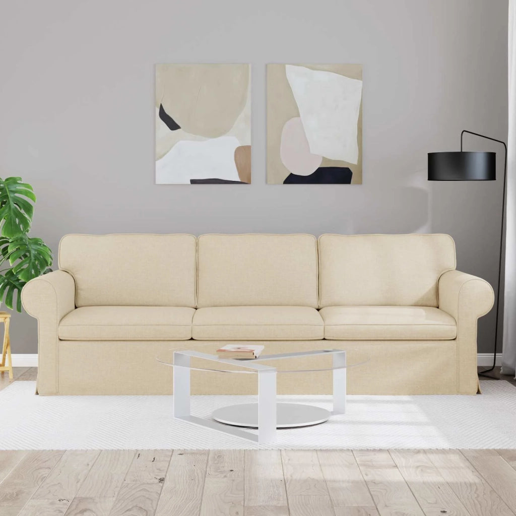 Divano Crema 245 x 82 x 80 cm Tessuto