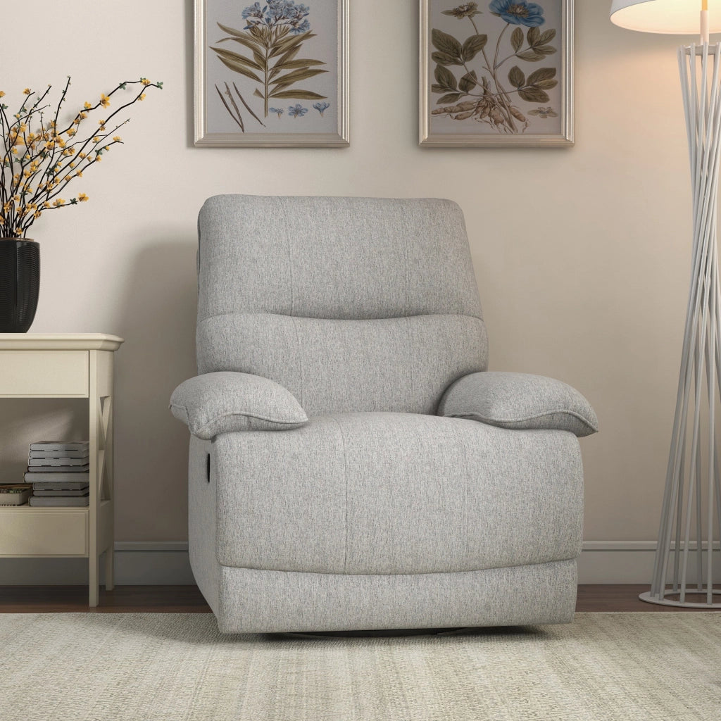 Poltrona Relax Reclinabile 150° con Poggiapiedi 89x98x101 cm in Tessuto Effetto Lino Grigio Chiaro