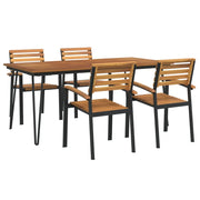 Set Pranzo da Giardino 5 pz Legno Massello di Acacia e Metallo 3155418