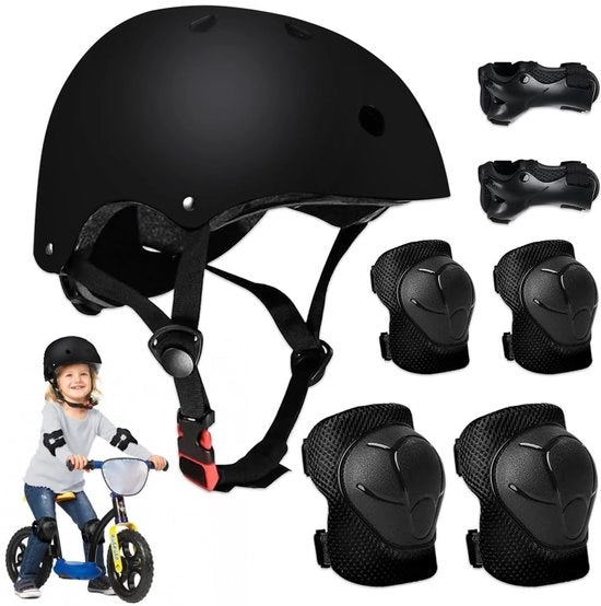 Set di protezioni per bambini 7 in 1 - protezioni articolate per gomiti e ginocchia - protezione per la testa - attività all'aperto - protezione ottimale - set di protezione