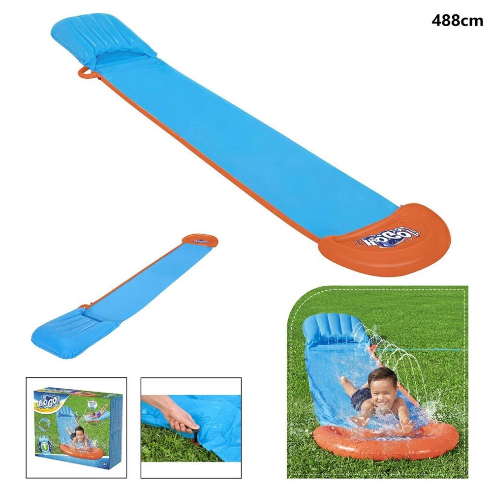 Trade Shop - Scivolo Acquatico Gonfiabile Monoposto 488 Cm Con Spruzzatori D'acqua Per Giardino 52477 -