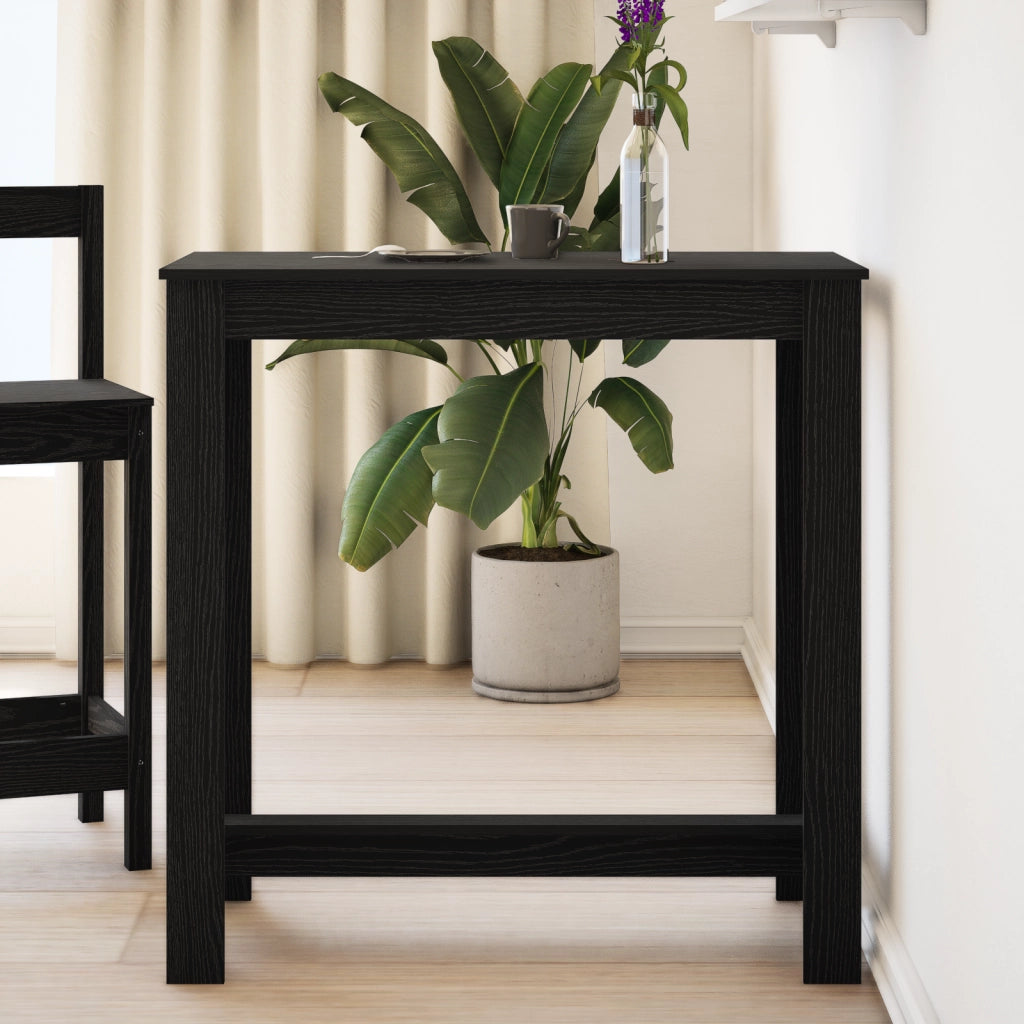 Tavolo da Bar Nero Rovere 102x50x103,5 cm in Legno Ingegnerizzato